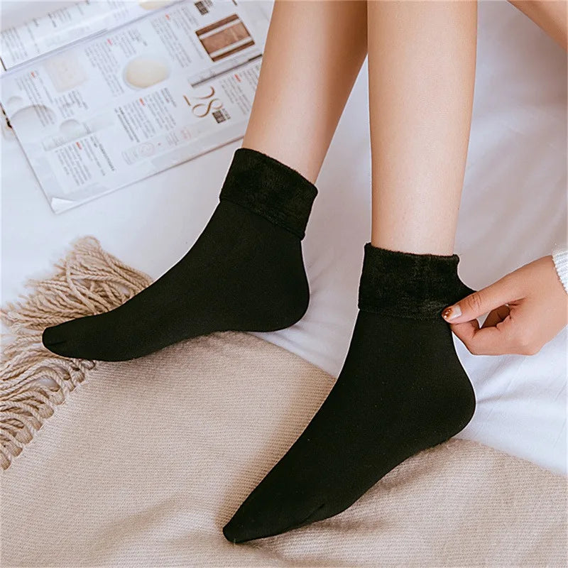 Thick Velvet Fleece Lined Winter Socks for Women