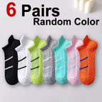 Polyester Elastane Striped Low Cut Sports Ankle Socks