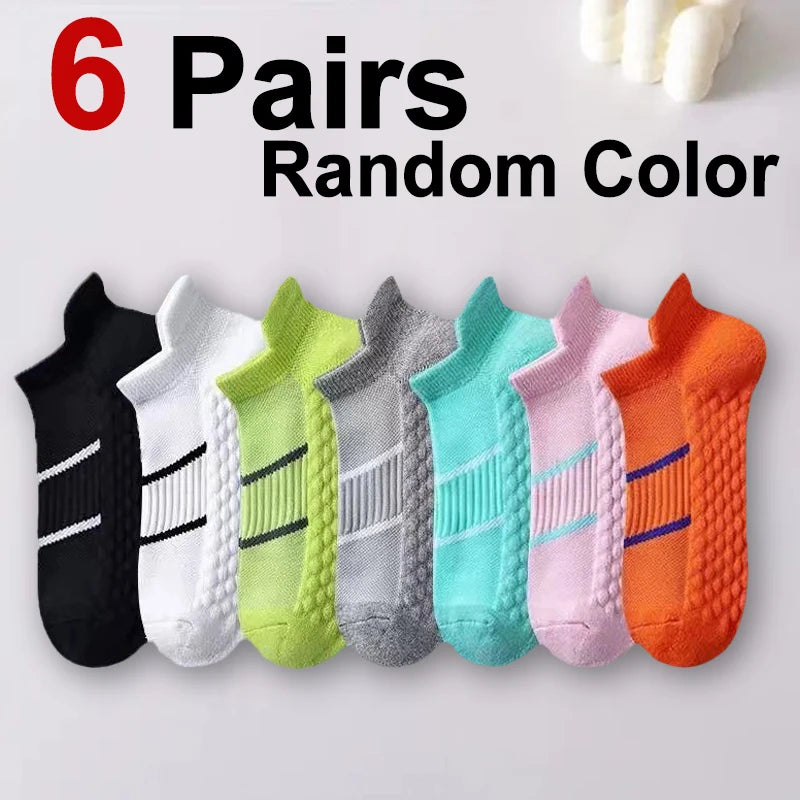 Polyester Elastane Striped Low Cut Sports Ankle Socks
