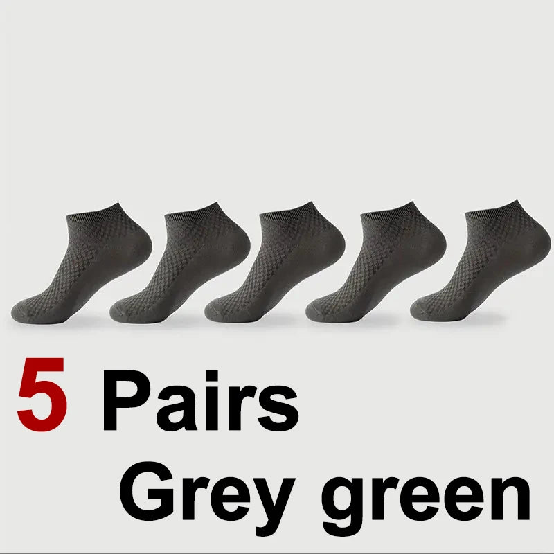 Bamboo Fiber Men Ankle Socks Breathable Casual Footwear