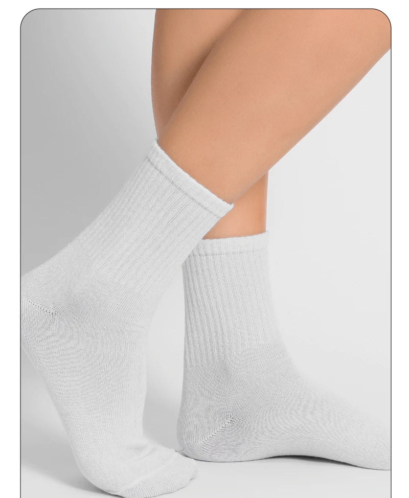 Polyester Elastane Casual Crew Socks 6 Pairs