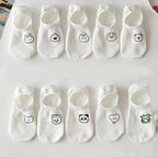 Polyester Elastane Teddy Bear Print Casual Ankle Socks for Women