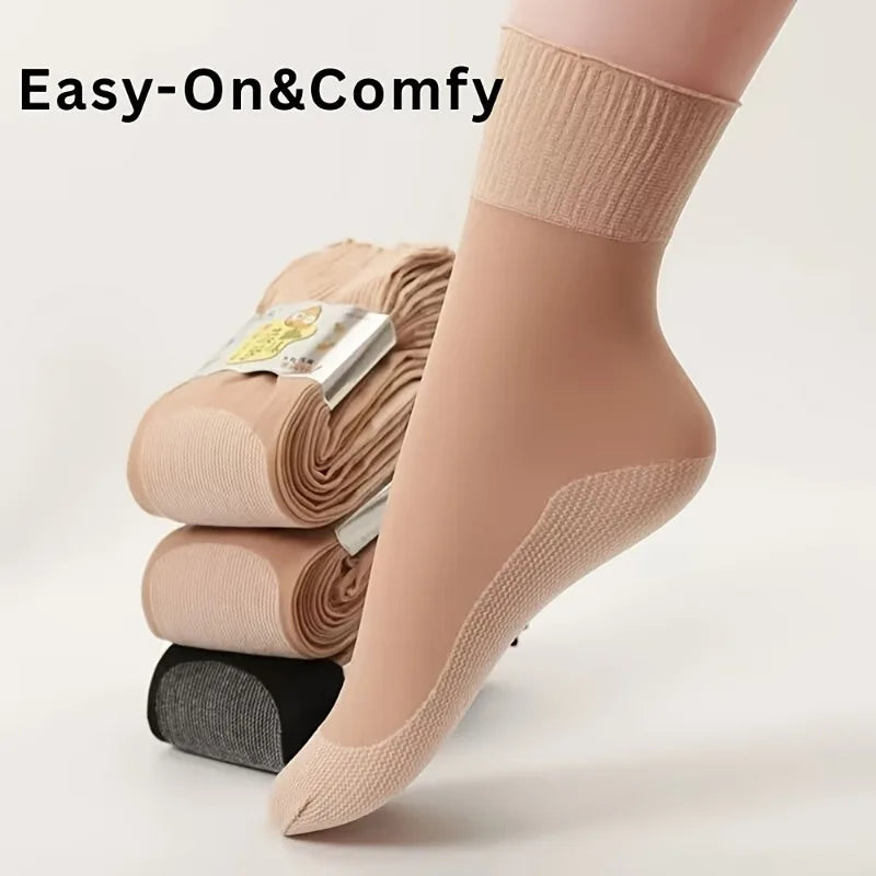 12 Pairs Non Binding Nylon Elastane Crew Socks for Sensitive Feet