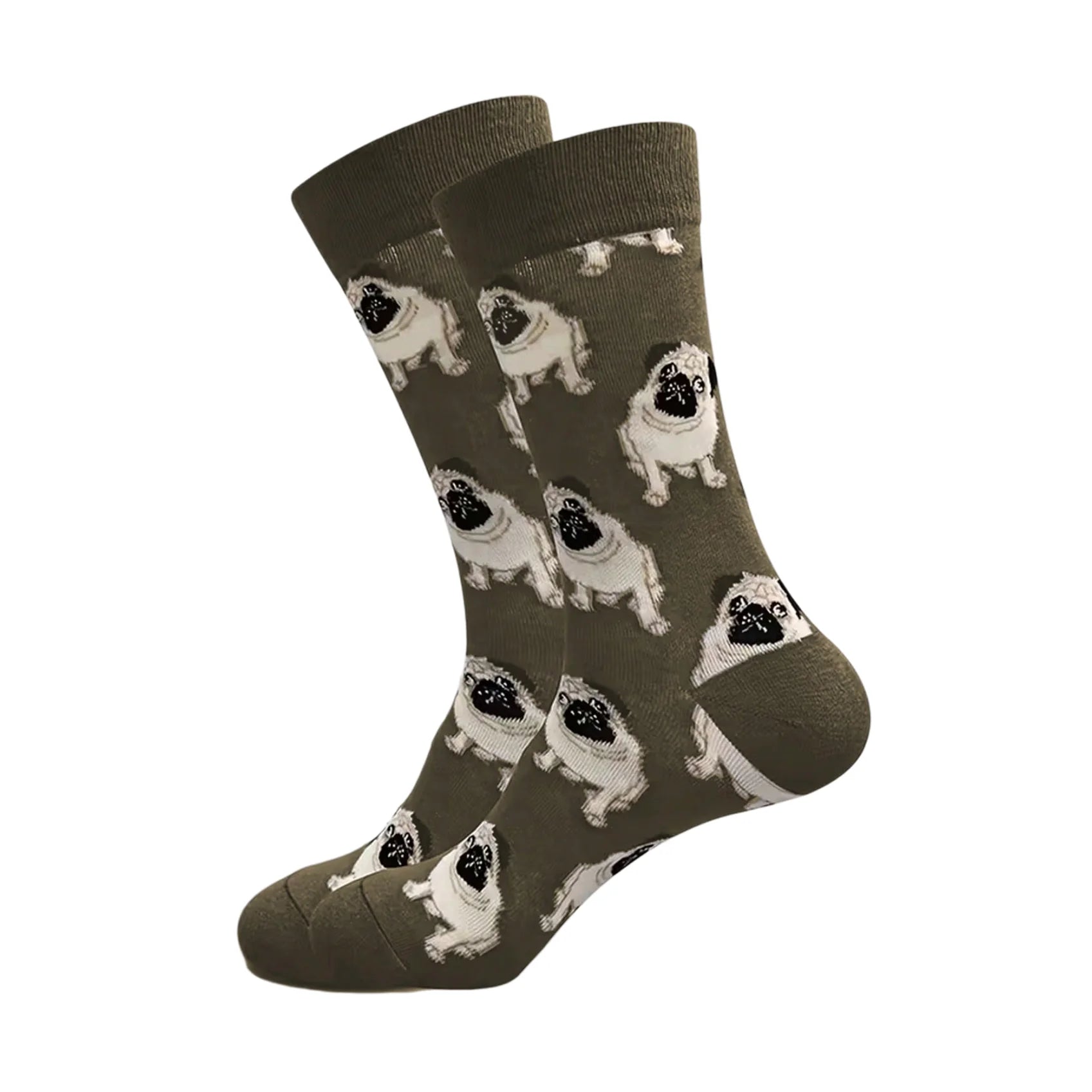 Polyester Blend Dog Pattern Crew Socks