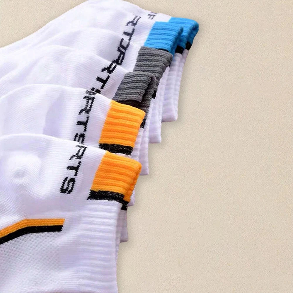 Polyester Spandex Mens Casual Ankle Socks 5 Pair Set - 2