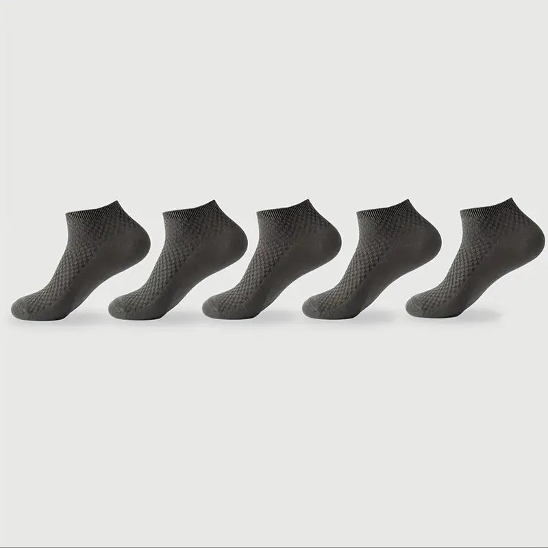 Bamboo Fiber Low Cut Ankle Socks Five Pair Set