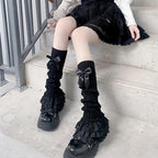 Polyester Elastane Bow Lolita Leg Warmers