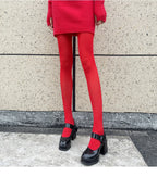 Solid Polyester Elastane Slim Fit Pantyhose Tights