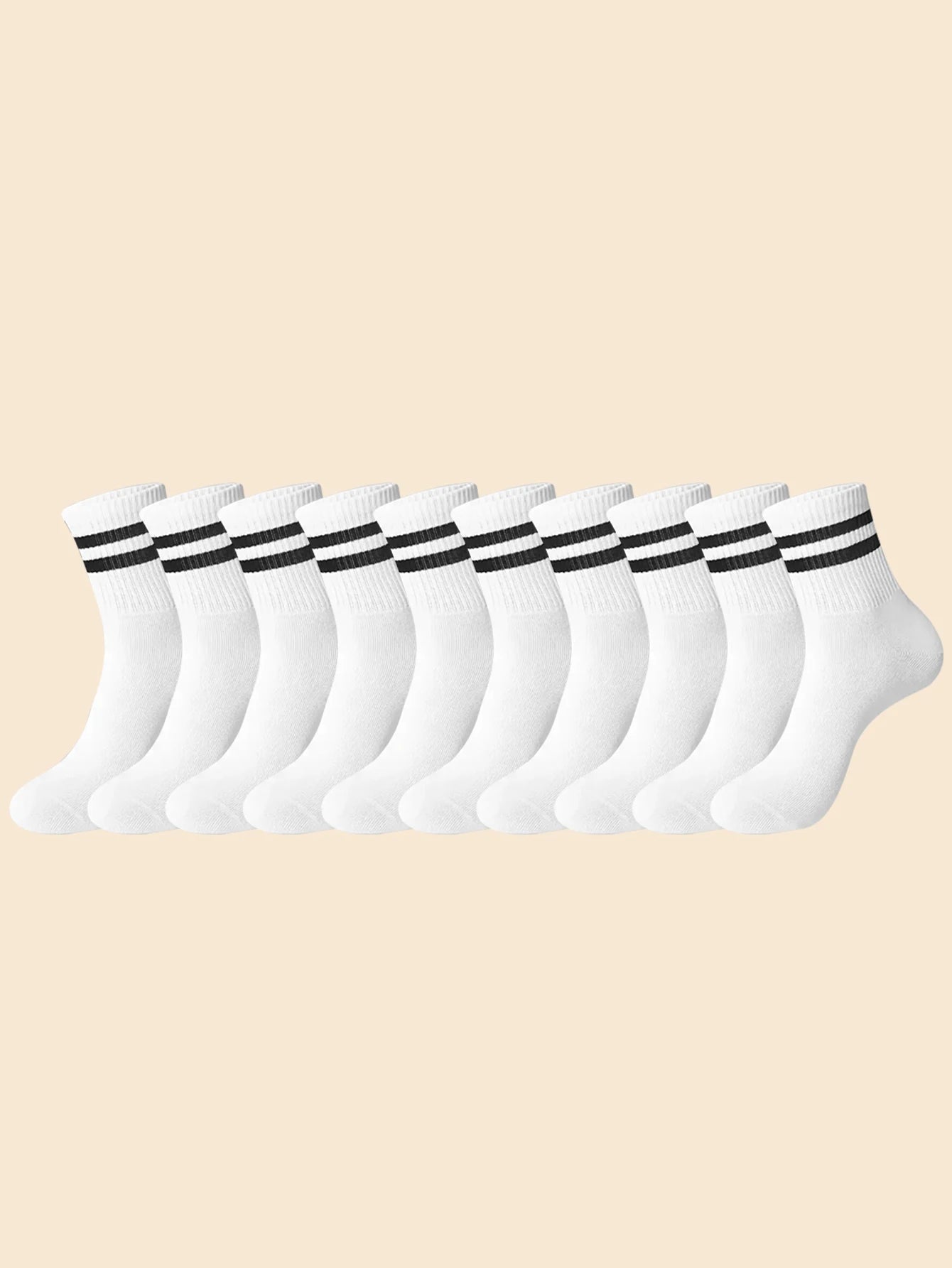 6 Pair Polyester Blend Mid Tube Casual Socks - 22