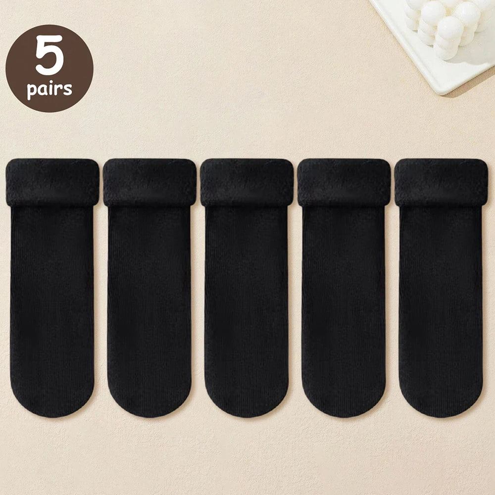 Thickened Thermal Women Socks Polyester Spandex Blend