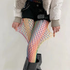 Rainbow Mesh Nylon Elastane Fishnet Tights