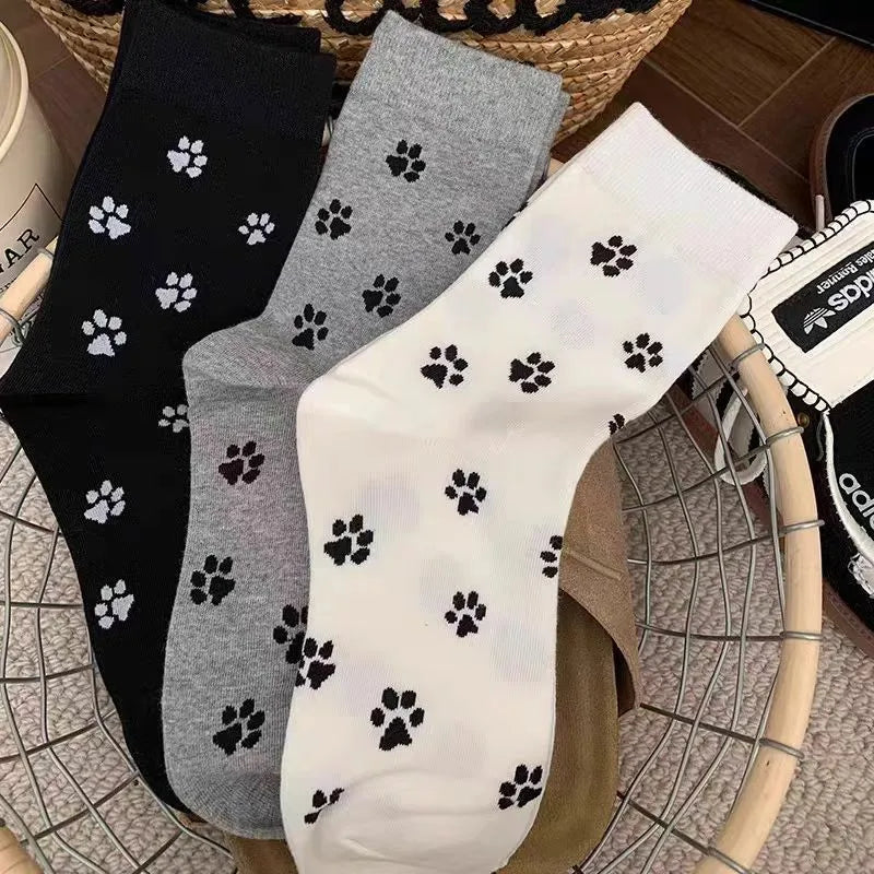 Polyester Elastane Cartoon Pattern Crew Socks for Women