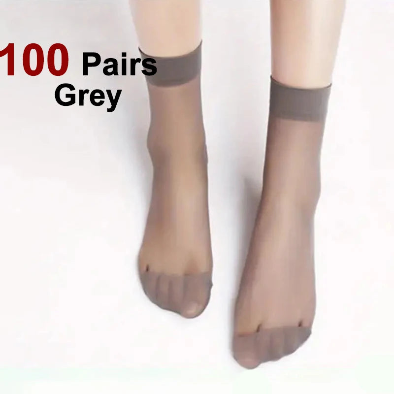 Nylon Spandex Transparent Casual Socks