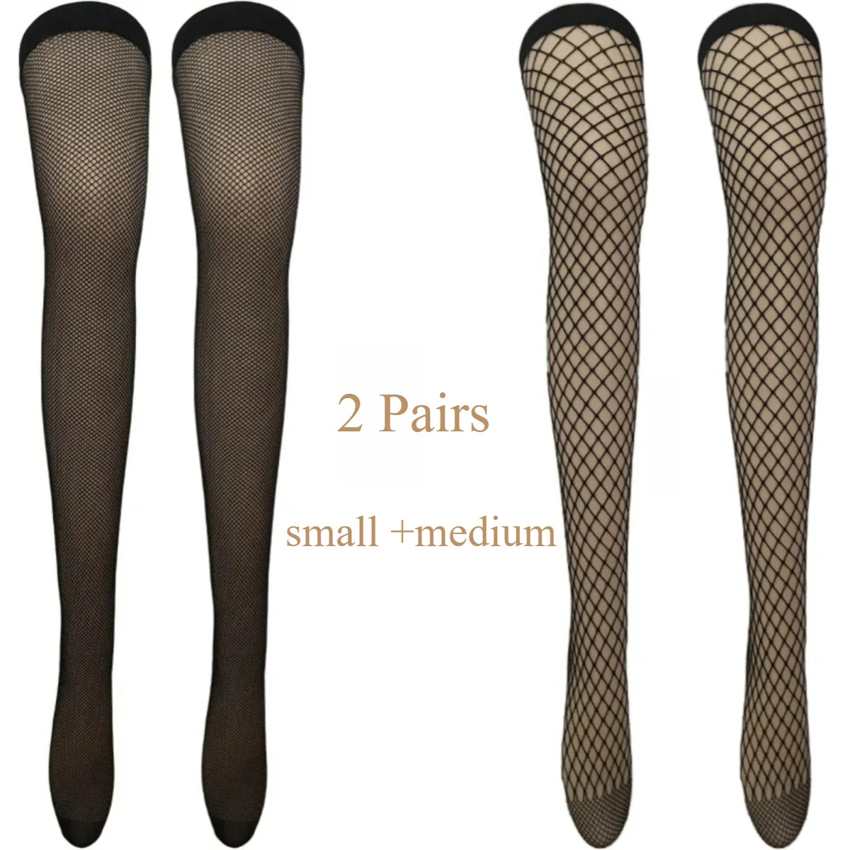 Nylon Elastane Fishnet Thigh High Stockings