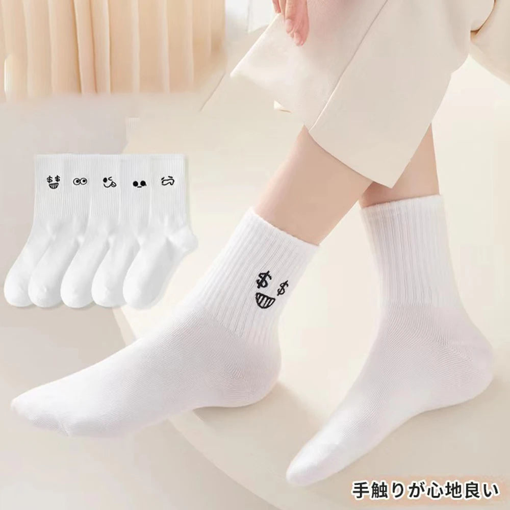 Polyester Blend Cartoon Pattern Mid Tube Socks - 6