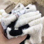 Polyester Elastane Cow Pattern Plush Socks