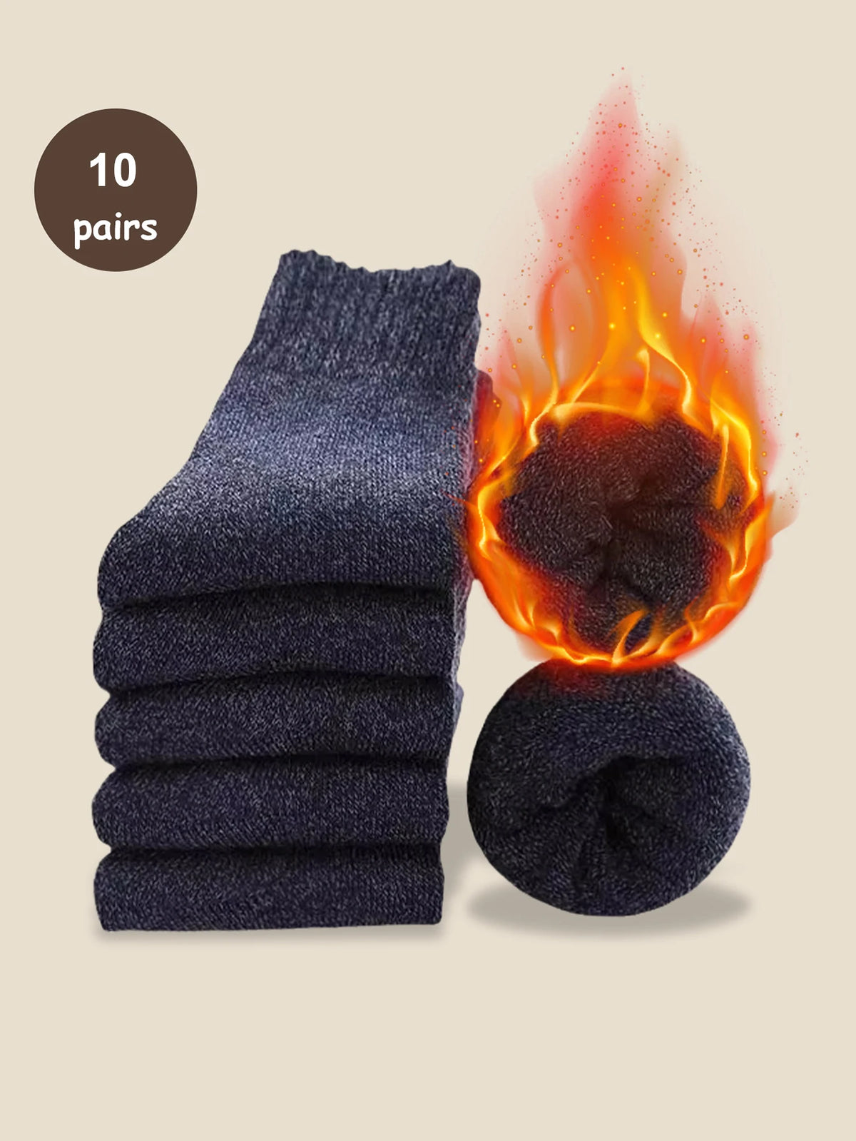 Wool Blend Thermal Crew Socks For Men