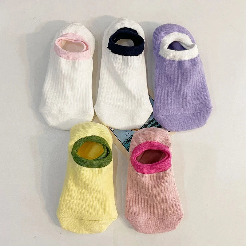 5 Pair Women Low Cut Nylon Ankle Socks - 8