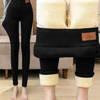 Polyester Fleece Lined High Waist Ankle Length Leggings