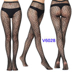 Nylon Spandex Jacquard Patterned Fishnet Pantyhose Tights