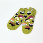 Cotton Blend Sushi Print Casual Ankle Socks
