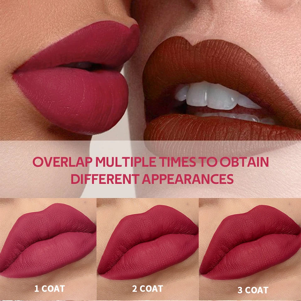 Matte Liquid Lip Tint Waterproof Long Lasting Lip Color - 12