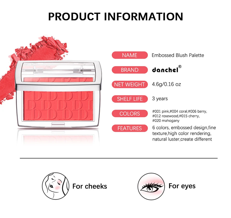 Embossed Matte Powder Blush Palette - 17