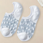 Polyester Elastane Polka Dot Low Tube Casual Women Socks