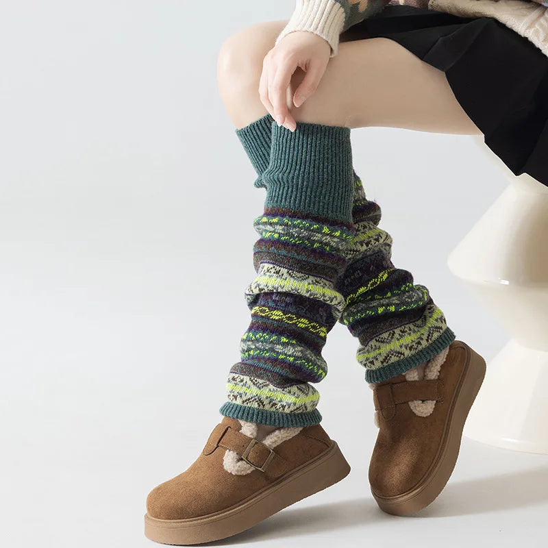 Polyester Bohemian Striped Leg Warmers - 2