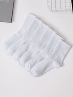 Polyester Elastane Casual Crew Socks 6 Pairs