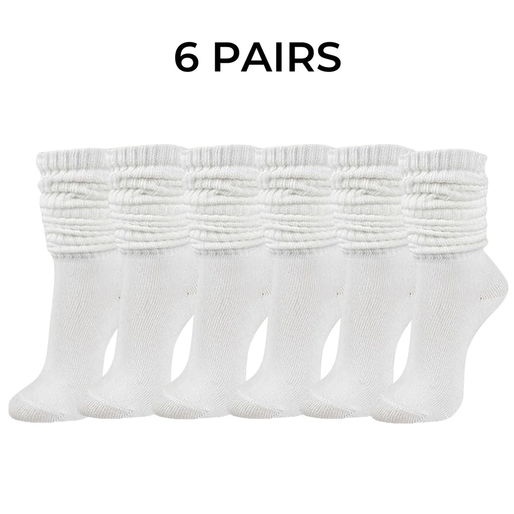 Polyester Elastane Knit Slouch Crew Socks
