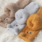 Polyester Blend Bear Cartoon Pattern Mid Tube Casual Socks