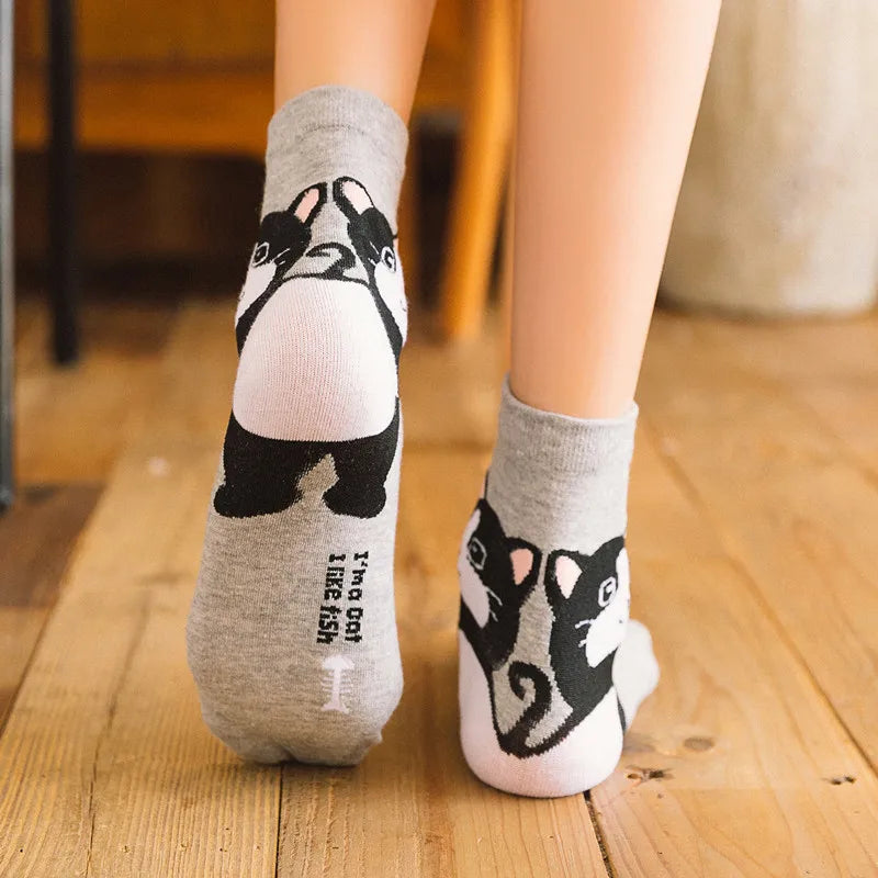 Polyester Elastane Cartoon Animal Print Casual Socks Set