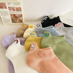 Cotton Embroidered Animal Crew Socks