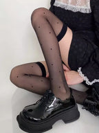 Nylon Thigh High Polka Dot Stockings