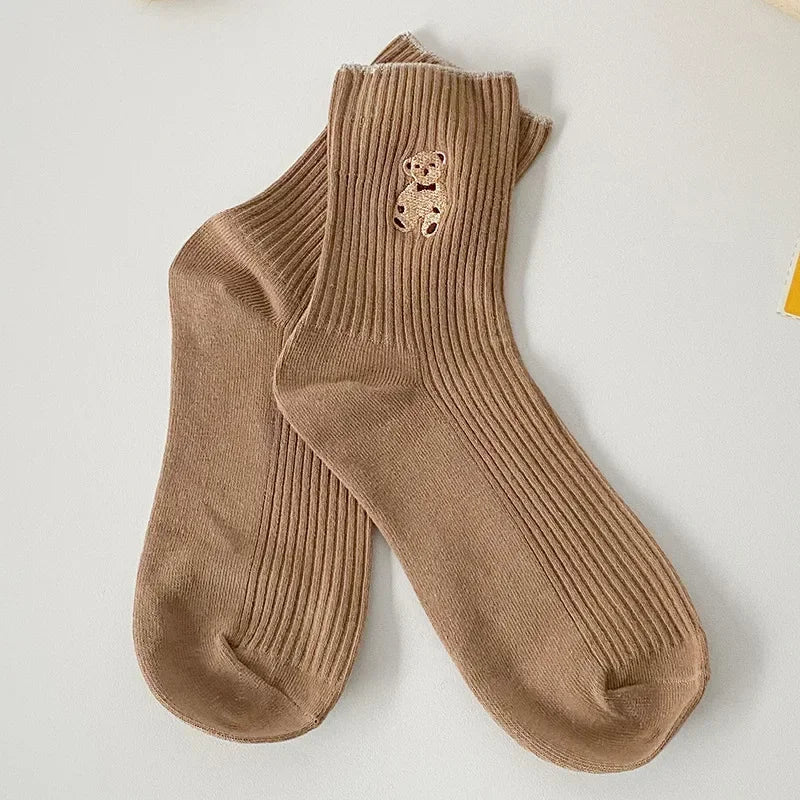 Polyester Cotton Casual Bear Socks