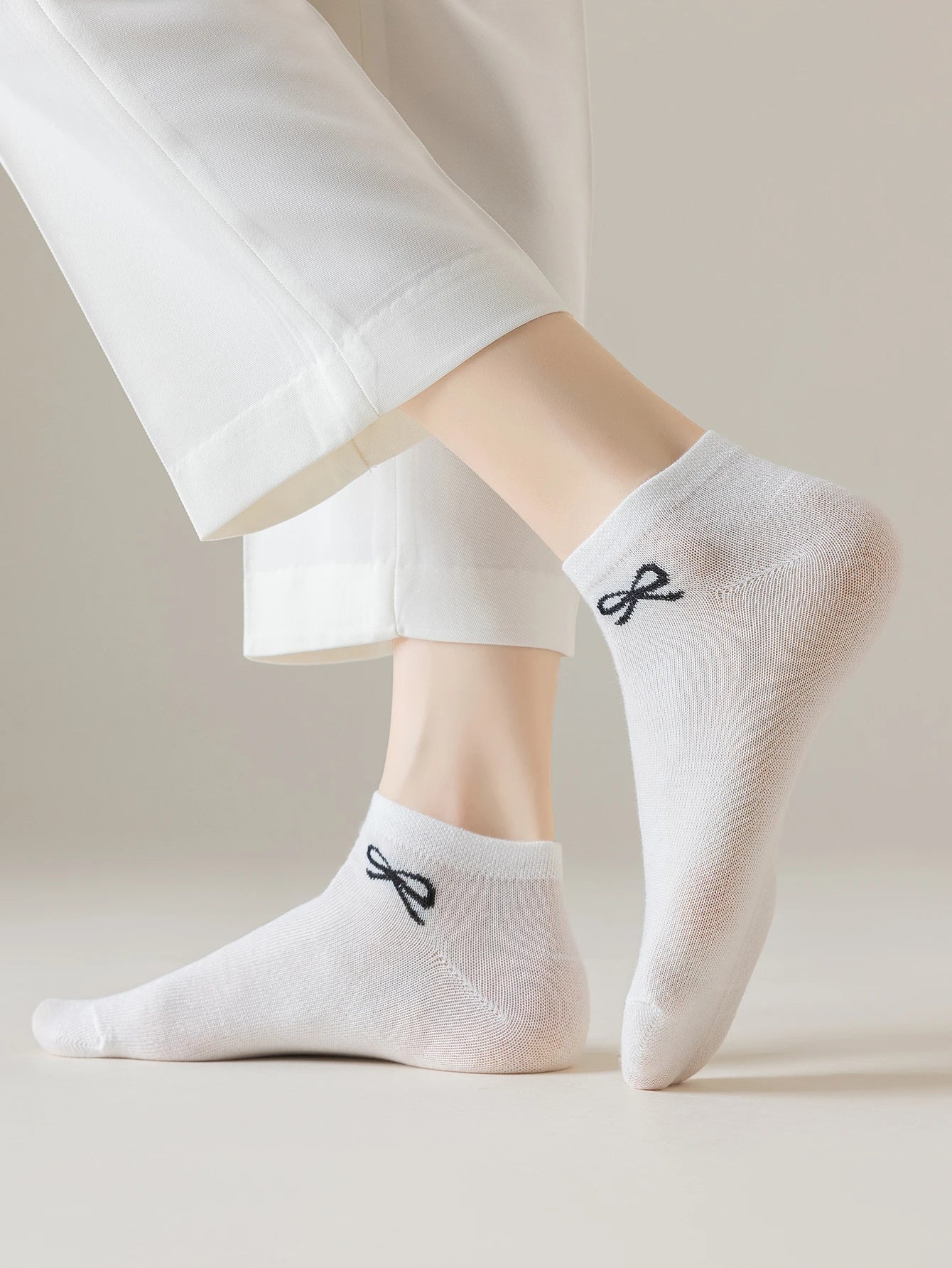 Polyester Elastane Low Tube Ankle Socks Set - 5