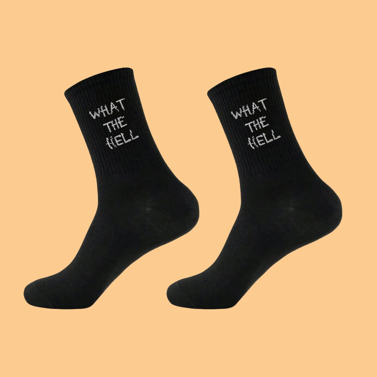 Polyester Elastane Crew Socks Letter Graphic Footwear - 6