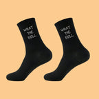 Polyester Elastane Crew Socks Letter Graphic Footwear