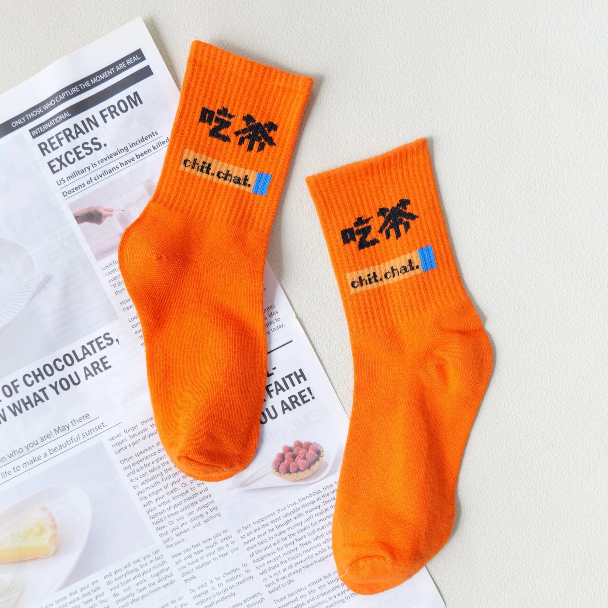 Polyester Elastane Knit Crew Socks - 5