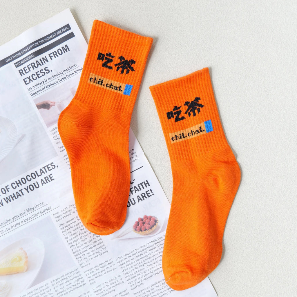 Polyester Elastane Knit Crew Socks