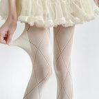 Nylon Geometric Pattern Mesh Tights