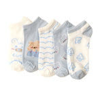 Polyester Elastane Cartoon Bear Ankle Socks