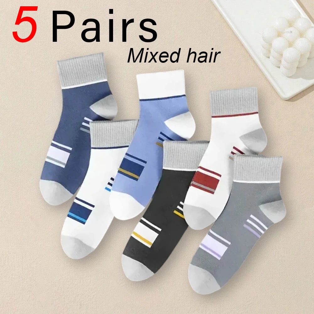 Polyester Elastane Blend Crew Socks Breathable Casual Footwear - 19