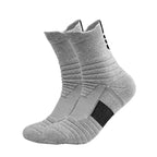 Polyester Elastane Cushioned Athletic Crew Socks