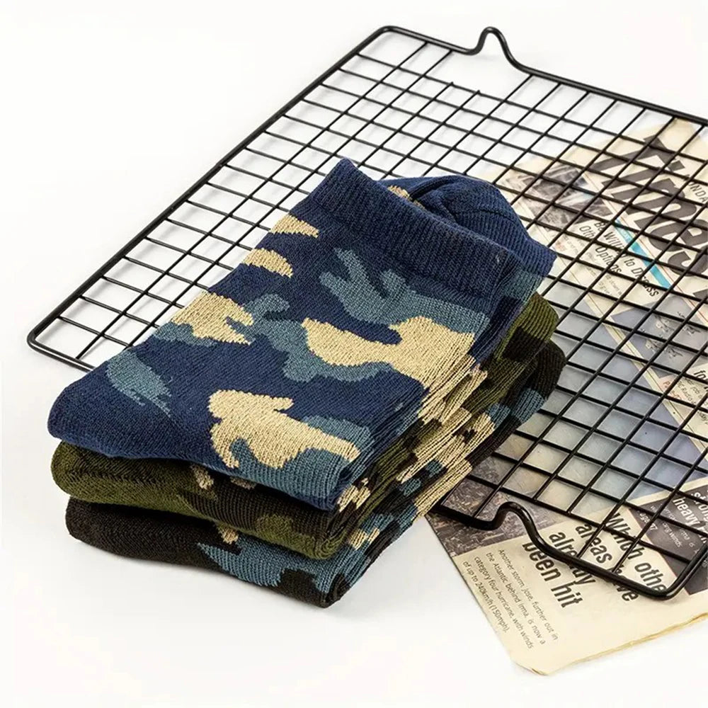 Polyester Elastane Camouflage Crew Socks - 6