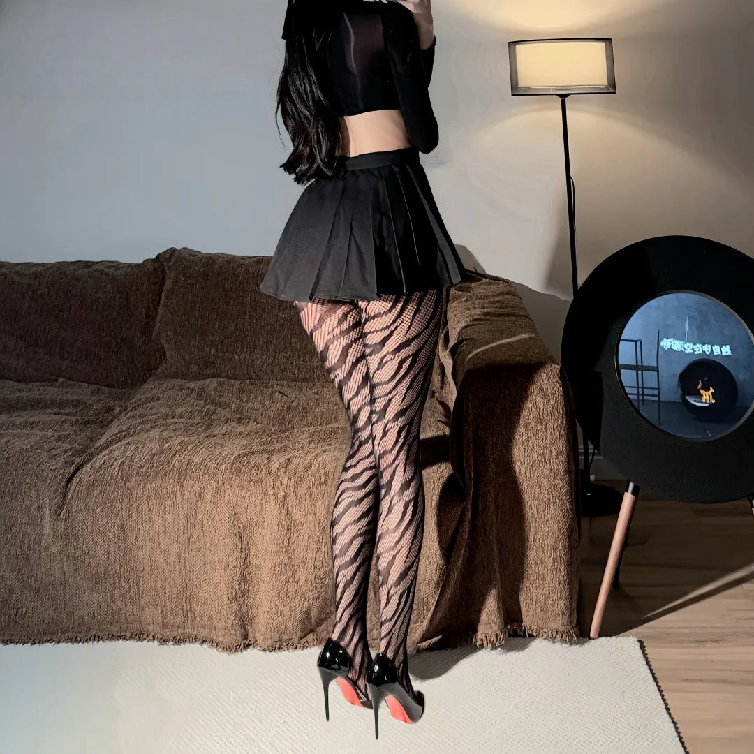 Geometric Mesh Pattern Nylon Pantyhose