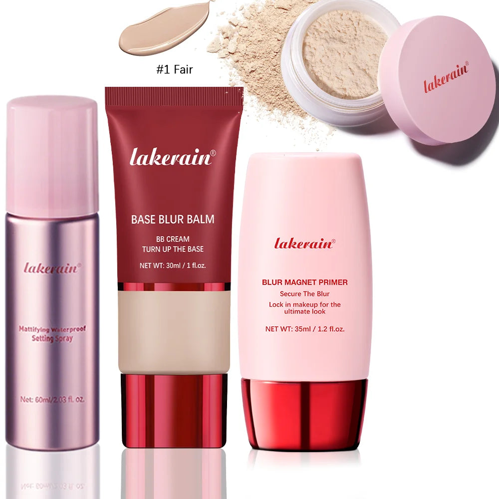 Matte Makeup Setting Primer Powder and Balm Set - 36