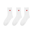 Polyester Elastane Heart Pattern Women Crew Socks