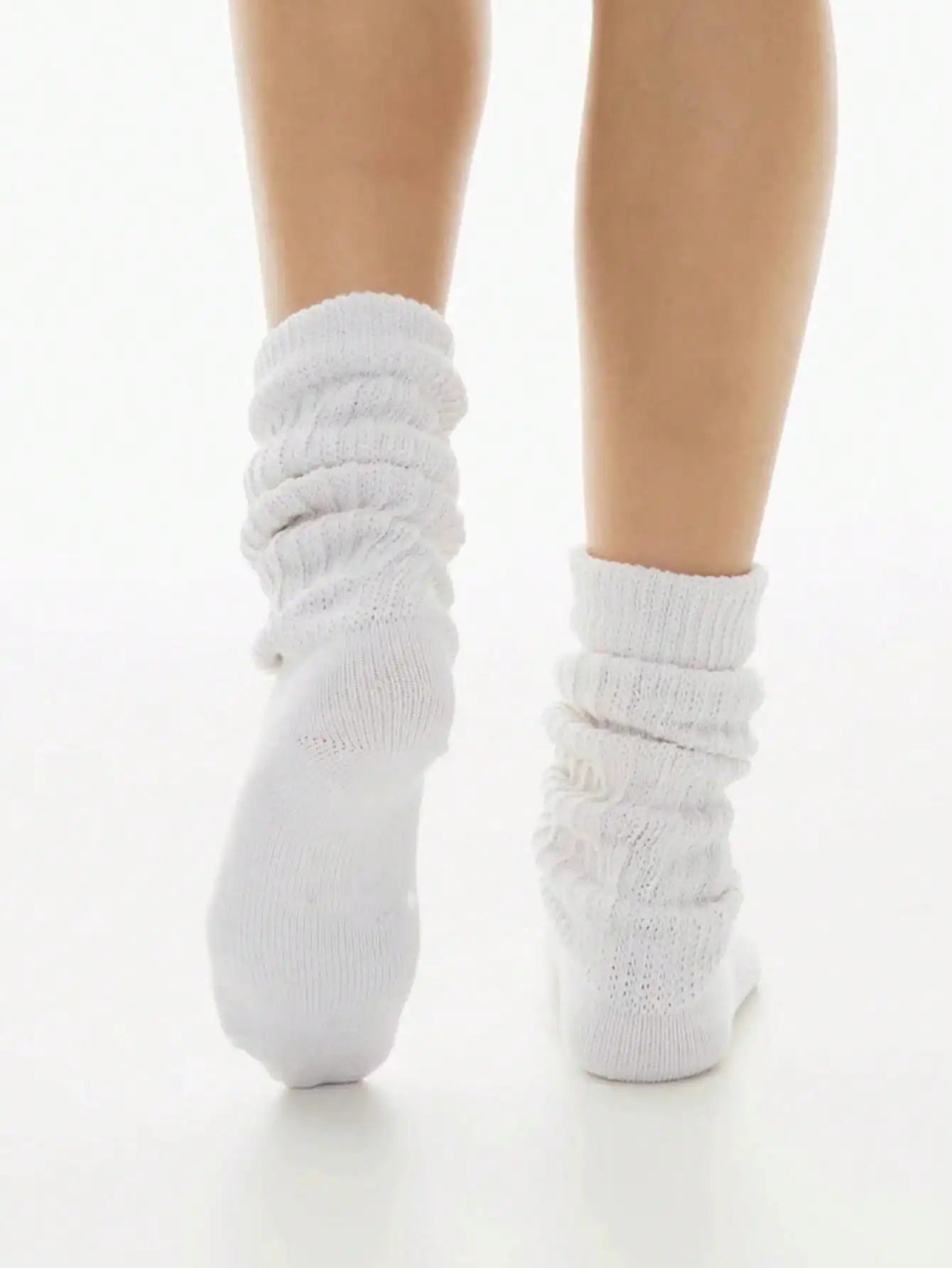 Polyester Elastane Knit Slouch Crew Socks - 2
